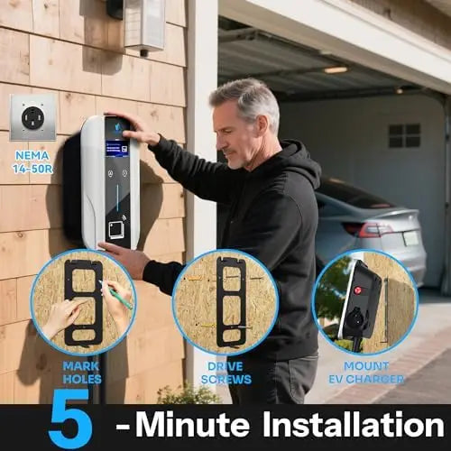 YTYIN Smart EV charger for J1772 fast charging, 40A,