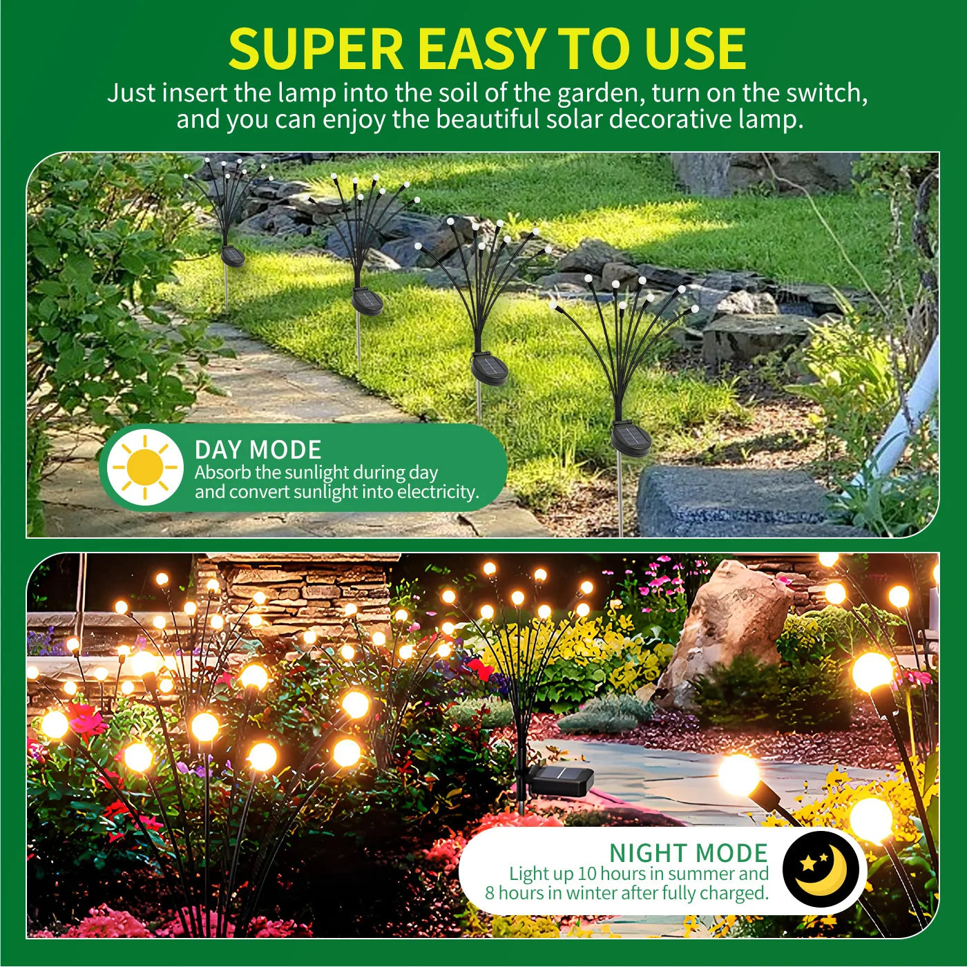 8-Head Solar Firefly Lights LED Solar Outdoor Decorative