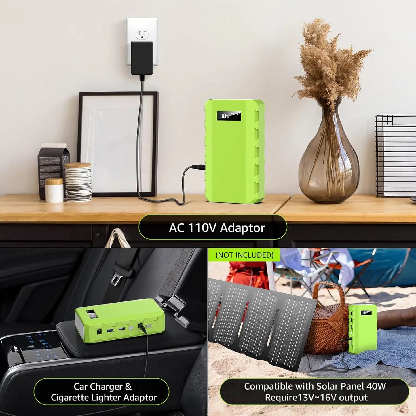 SinKeu Portable Power Station with AC Outlet, 65W/110V