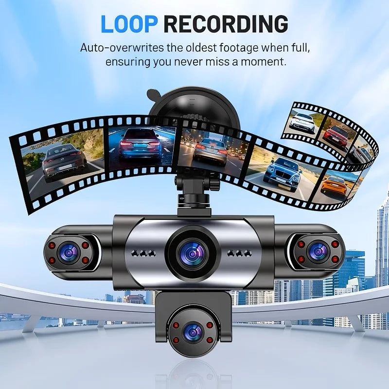 BCUOZ 5-Lens 360° Dashcam 1080P Front 720P Rear