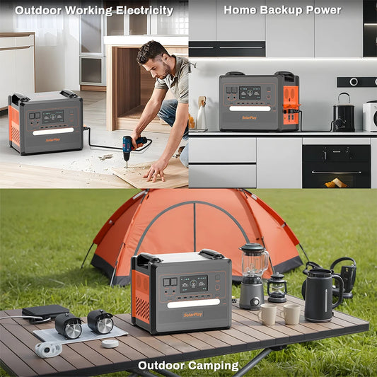 SOLARPLAY Portable Power Station 2500W/2300Wh Solar Generator