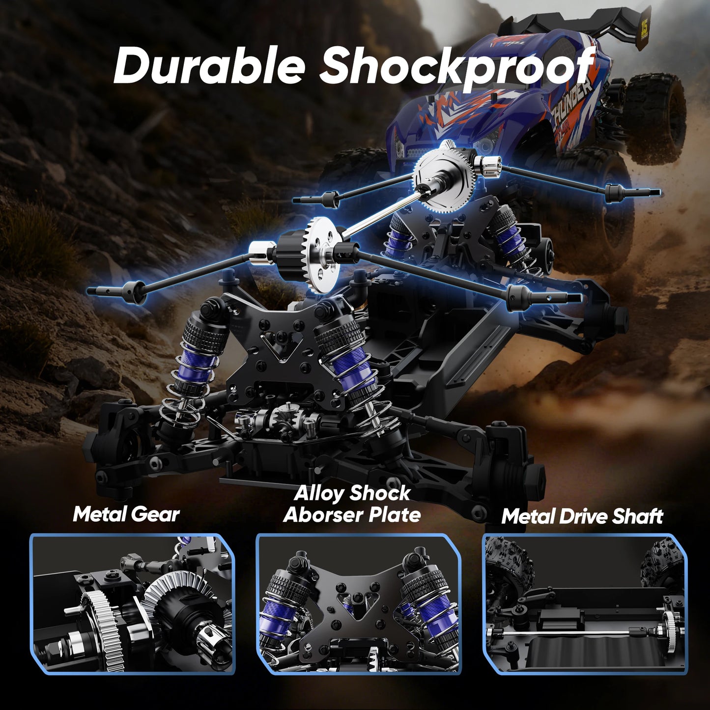 JIUSI MT14R 1/14 Scale Fast Brushless RC Truck 4X4
