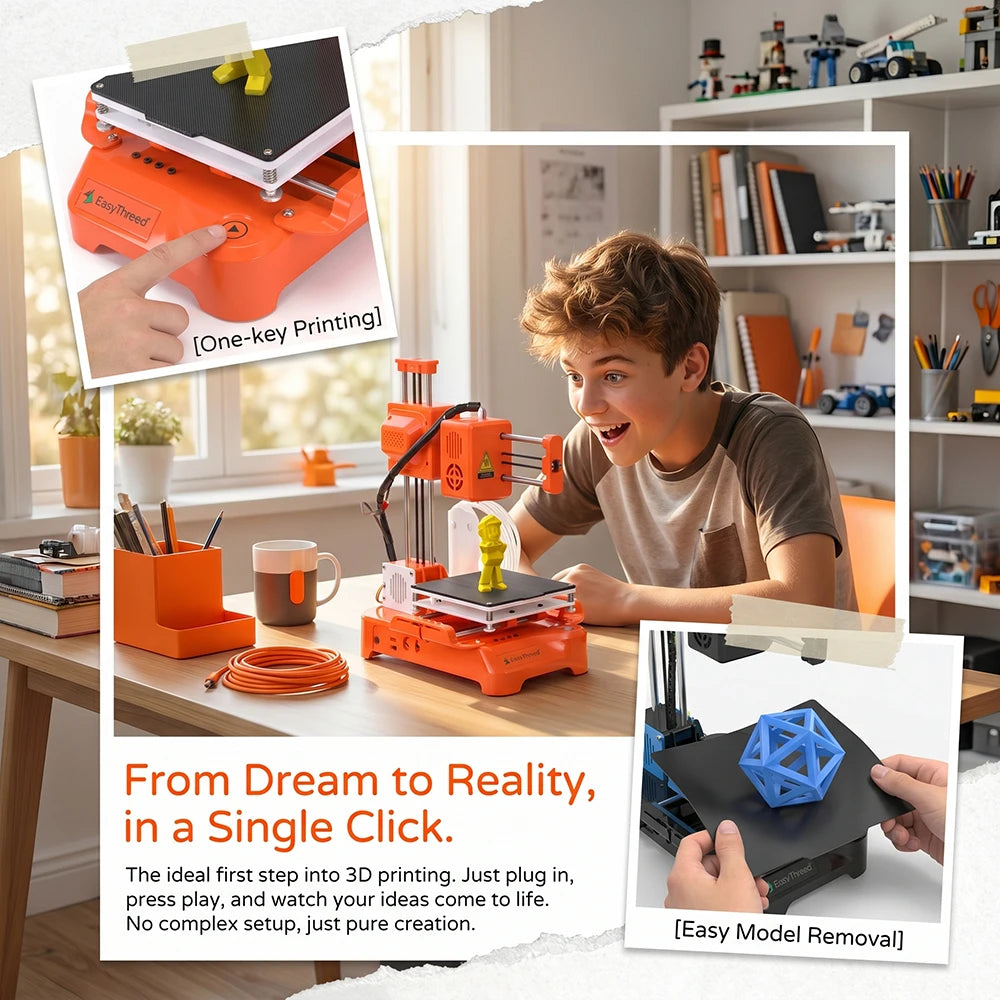 Easythreed K7 Mini FDM 3D Printer, 100x100x100mm Build Volume