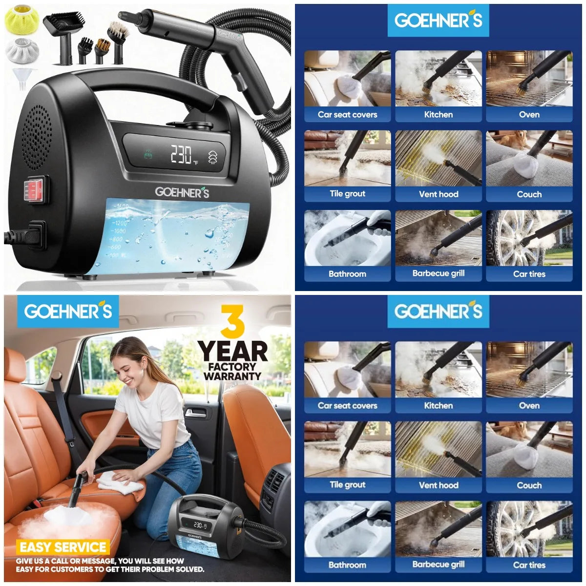 GOEHNER Handheld Steam Cleaner for Home