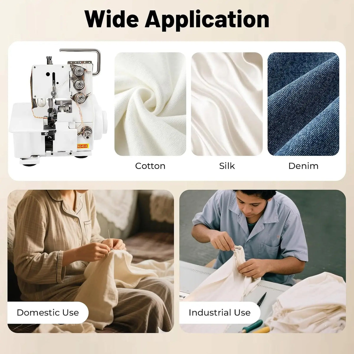 2-4D-B 4 Thread Overlock Sewing Machine Professional