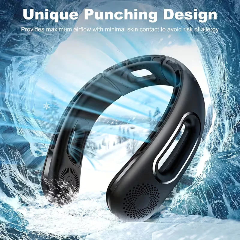 Bladeless Neck Fan, USB Rechargeable 4 Speeds