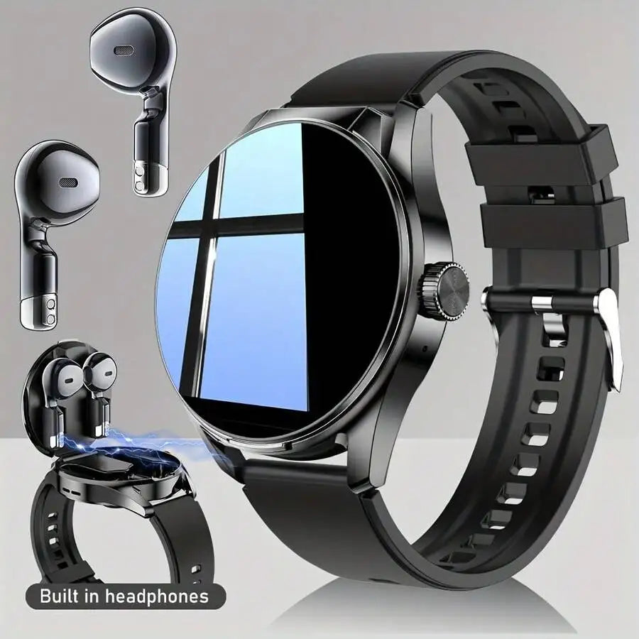 Smartwatch With Earbuds, 1.46-Inch Full Touch Screen, Wireless Voice Calling