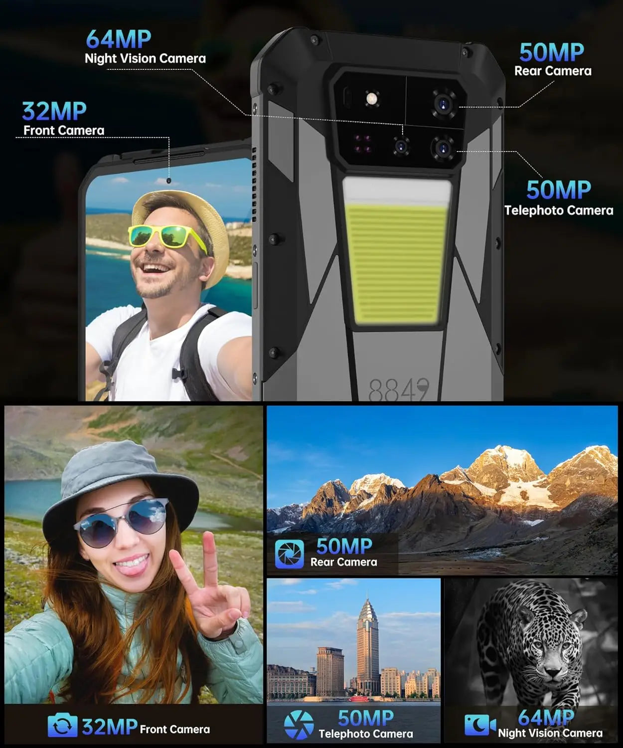8849 Tank 4 Pro Unihertz 5G AI Rugged Projector Smartphone 1TB+36G