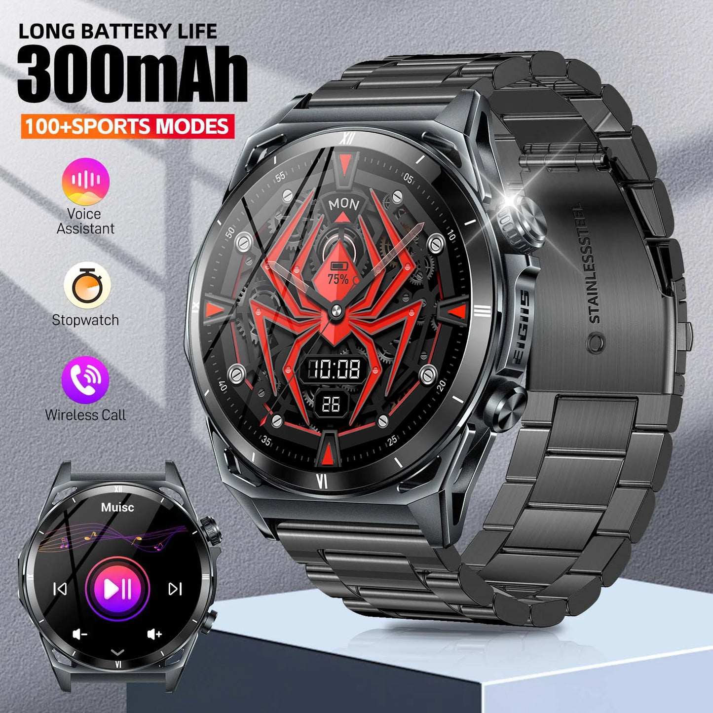 EIGIIS New Smart Watch KE6 1.43" AMOLED Display