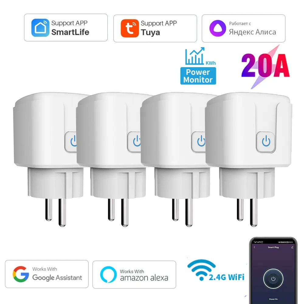 Tuya 16A,20A Smart Plug WiFi Socket Power Monitoring