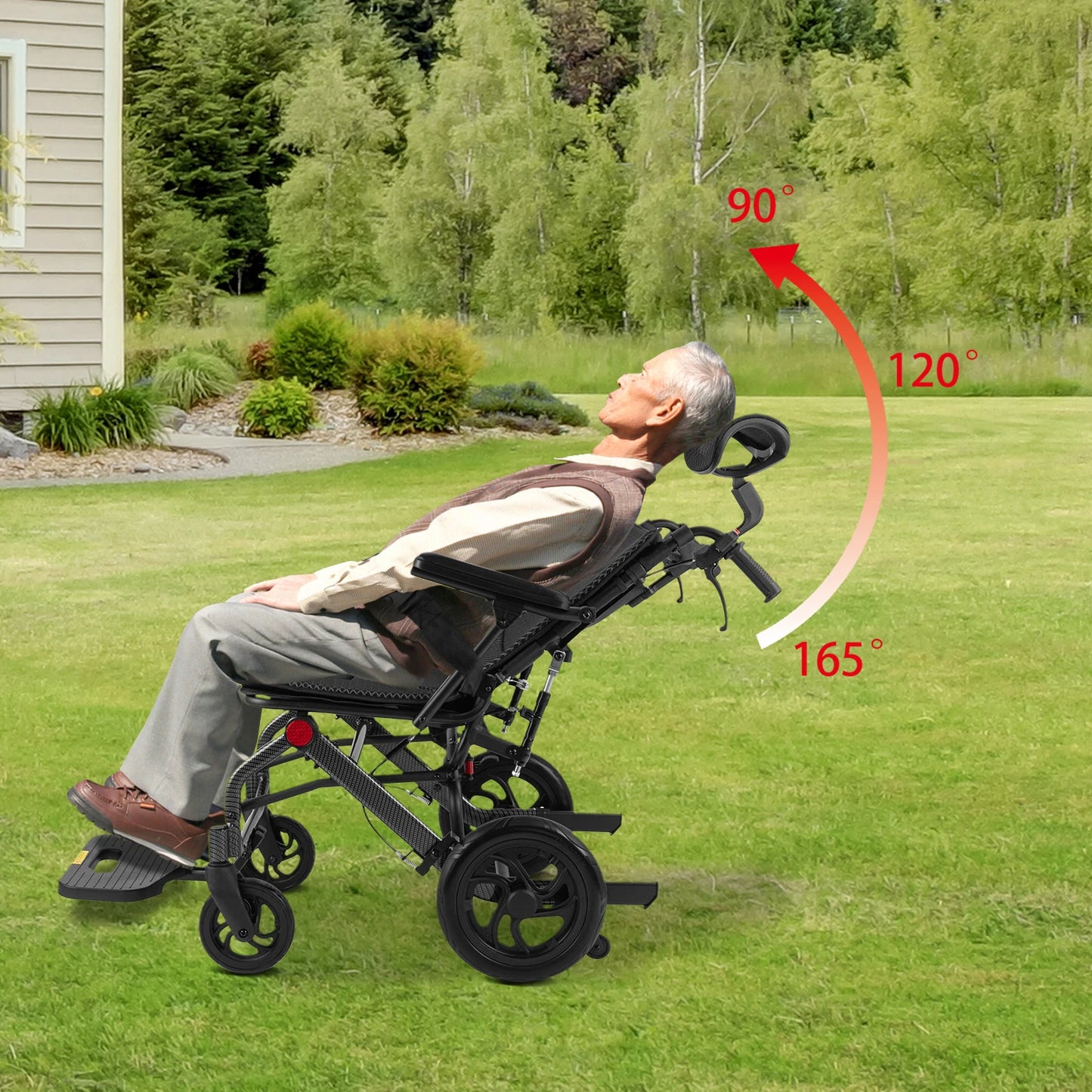 Folding Transport Wheelchair Adult Reclining Wheelchair