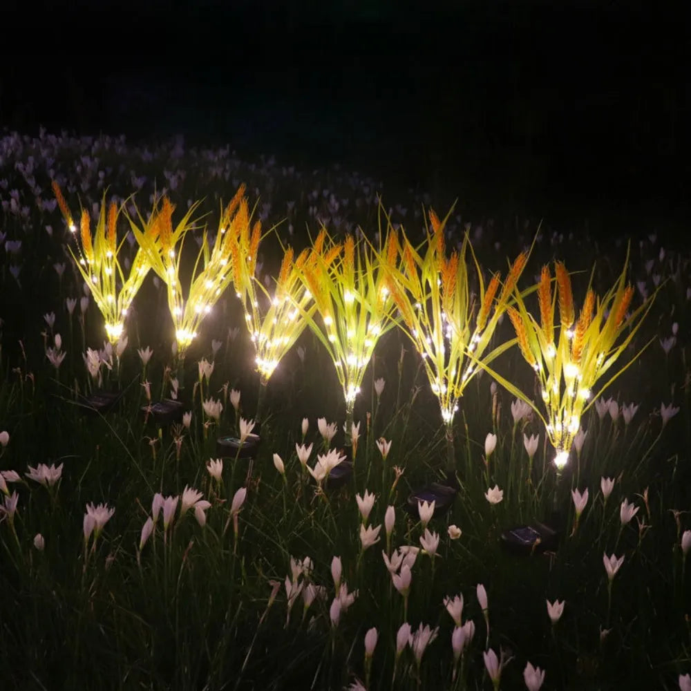 1PC 7 Head Solar Powered Wheat Ear Ground Mounted Light