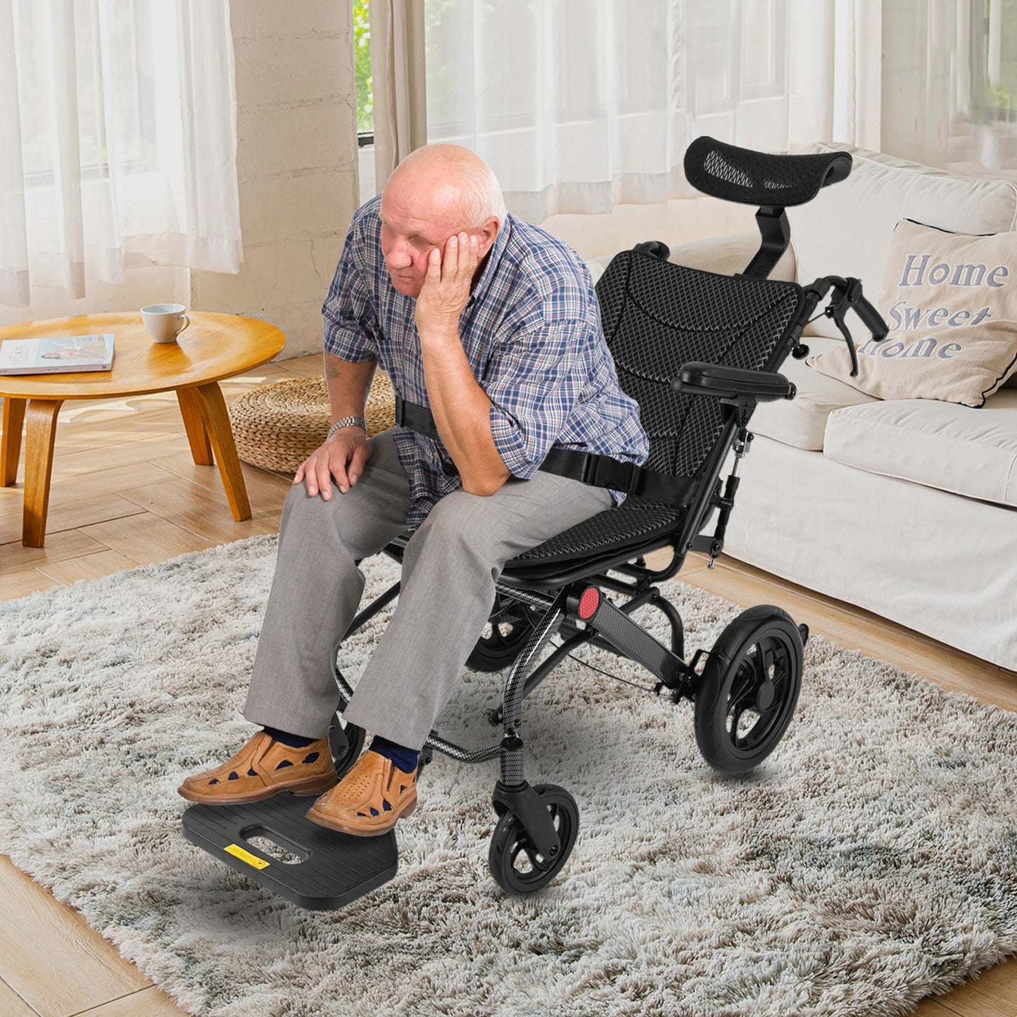 Folding Transport Wheelchair Adult Reclining Wheelchair