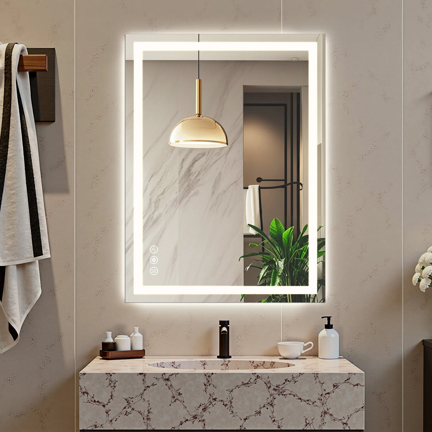 JHK LED Bathroom Vanity Mirror for Wall Memory Function