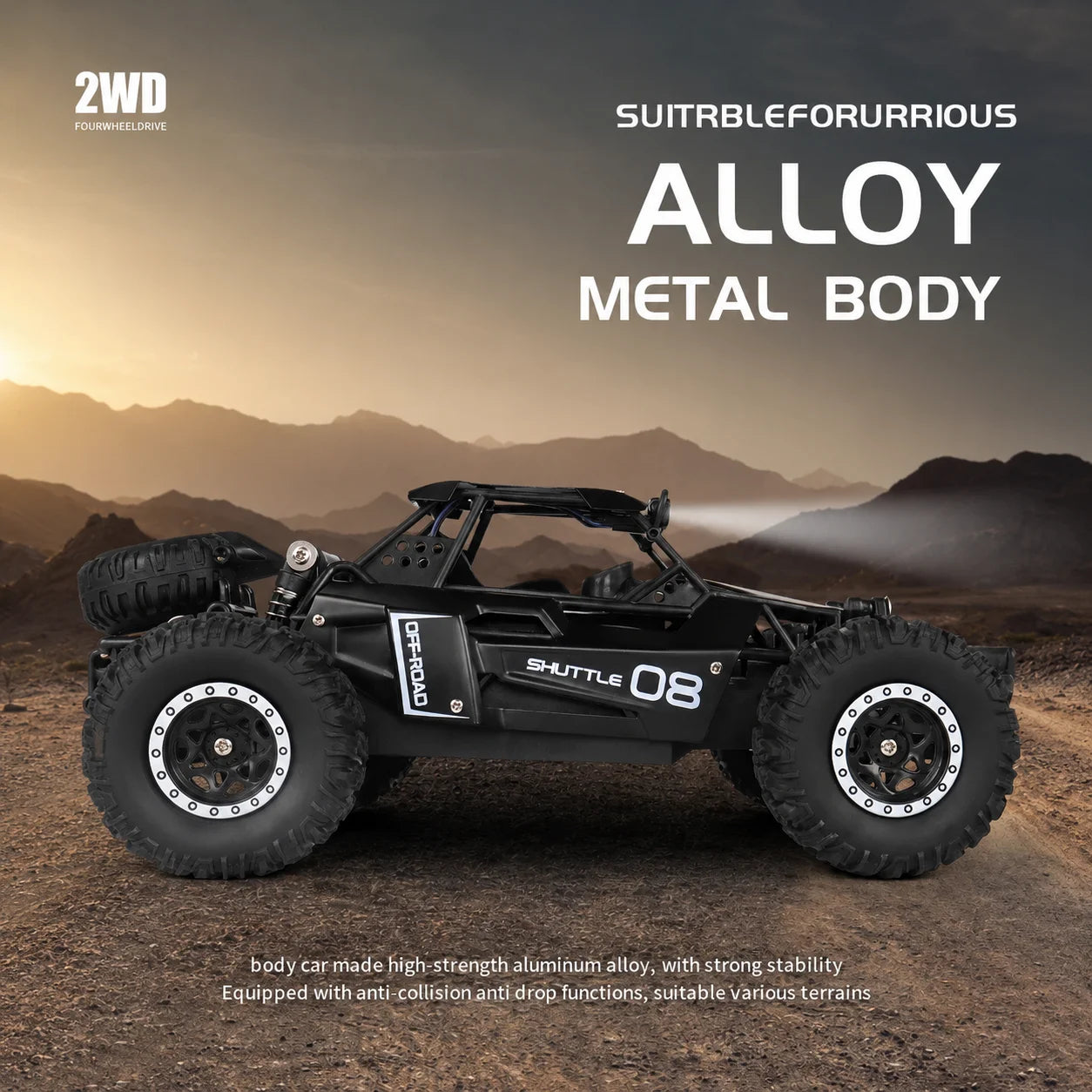 ZNLYRION 1:16 Alloy RC Off Road Car 2.4G Wireless Remote Control