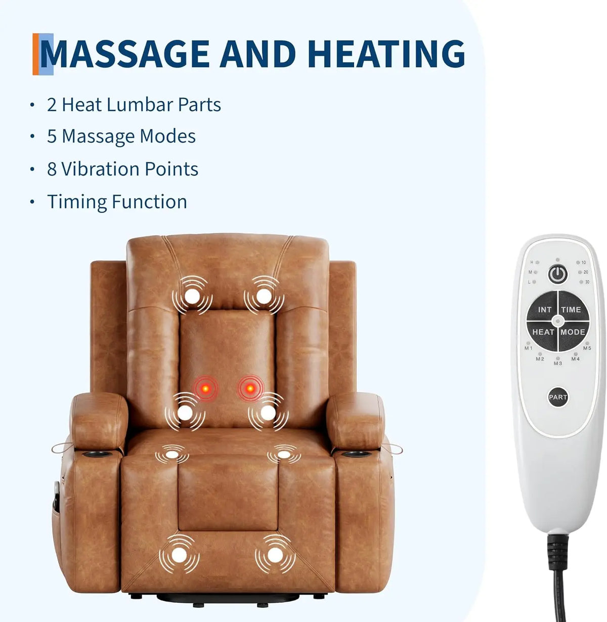 TWISTER.CK Electric Power Lift Recliner Chair with Heat & Massage