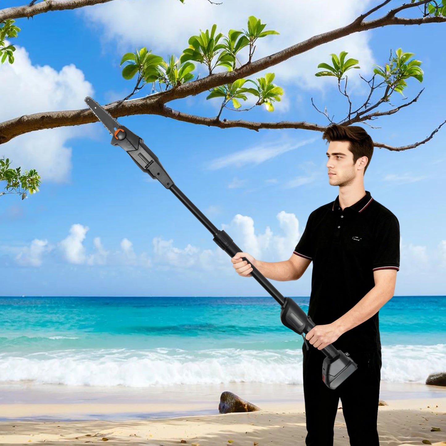 CNCEST Electric Extendable Chainsaw Cordless Pole Chainsaw