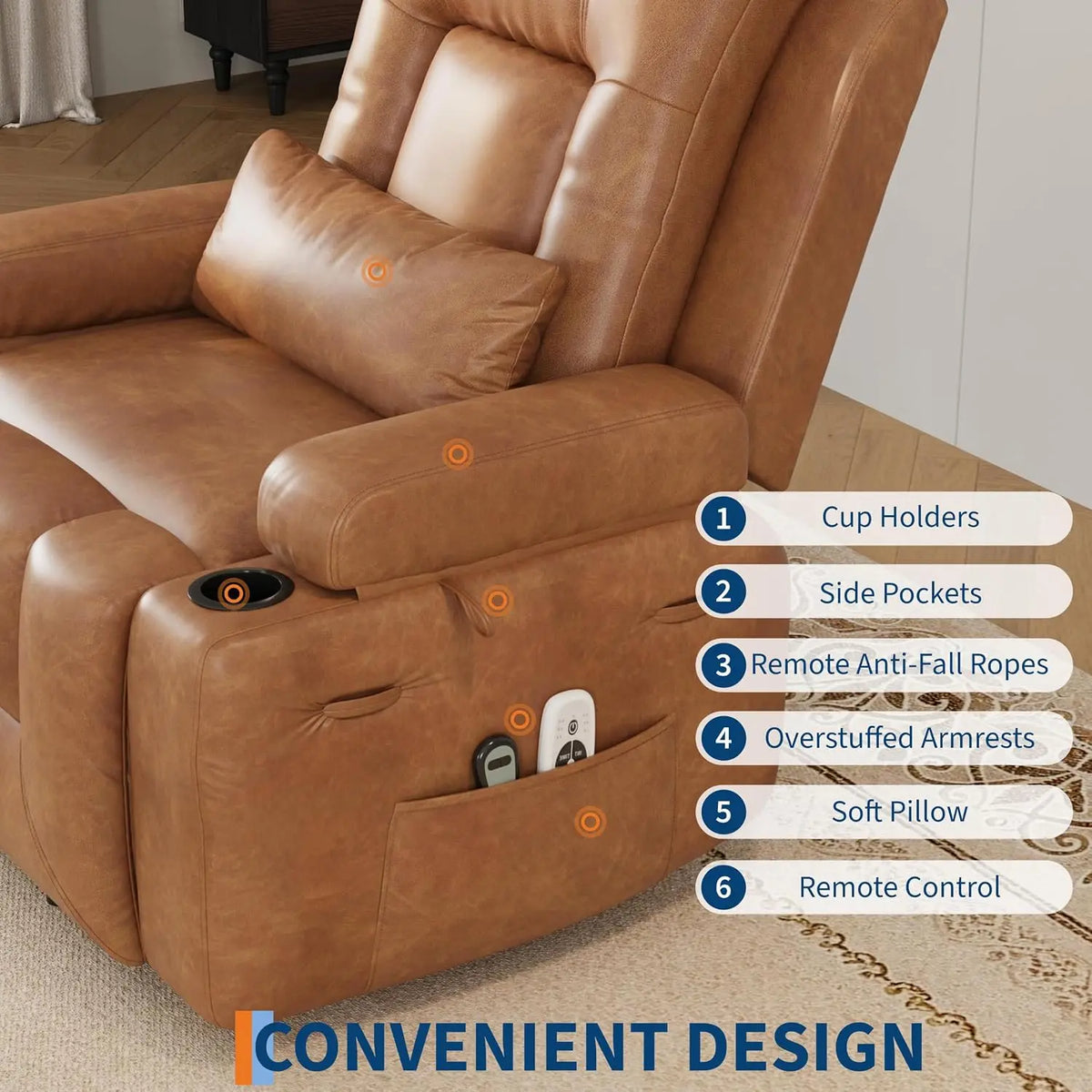 TWISTER.CK Electric Power Lift Recliner Chair with Heat & Massage