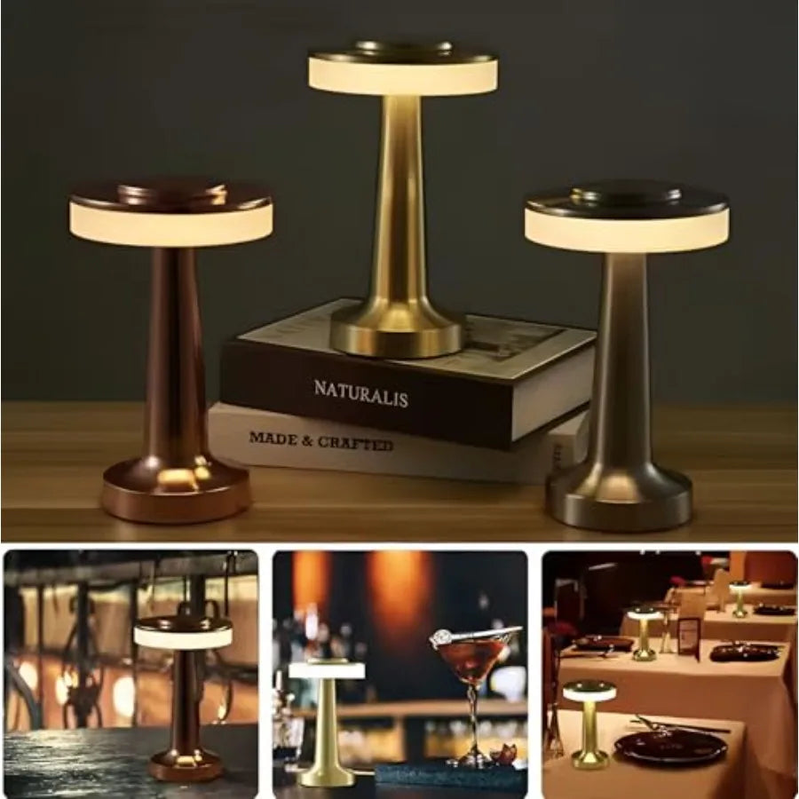 Modern Portable Table Lamp, Rechargeable Battery