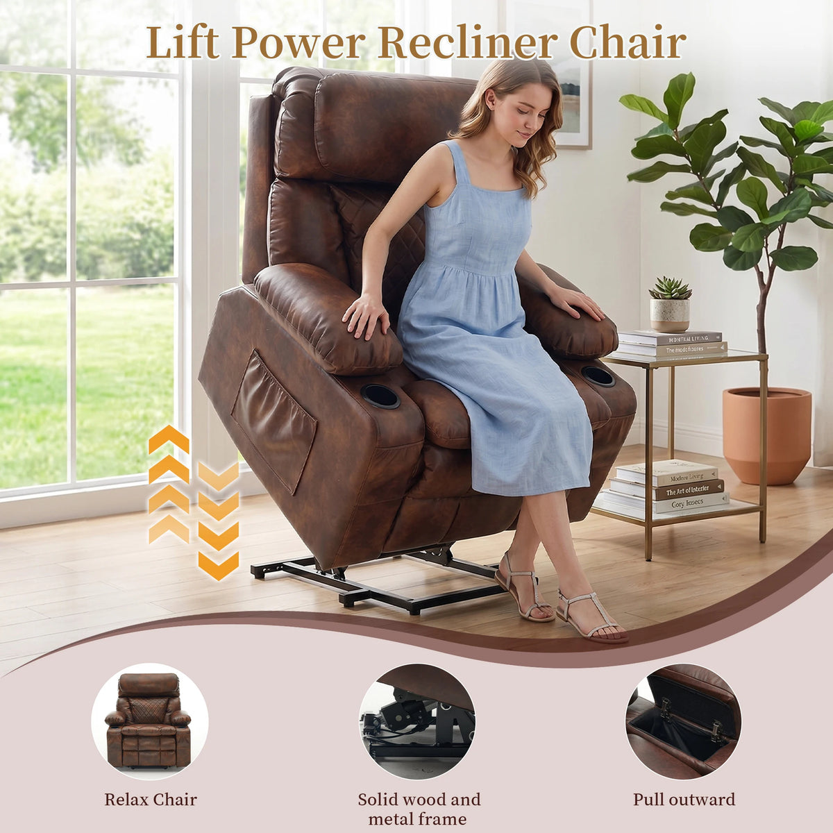 Redlife Oversized Dual Motor Power Lift Recliner for Seniors