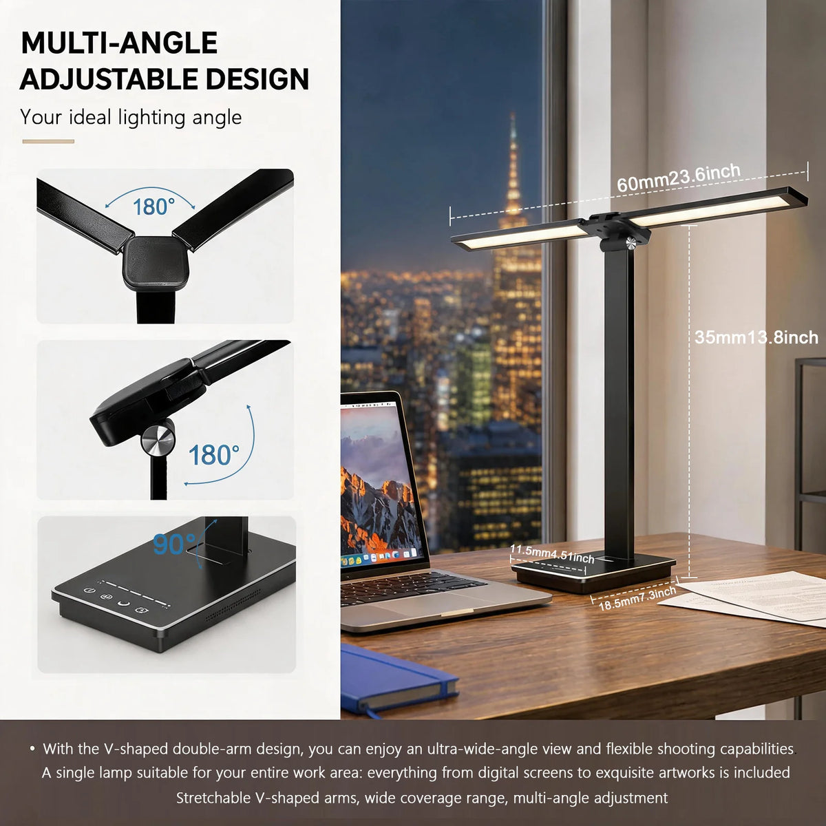 DUMILOO Double Head LED Desk Lamp