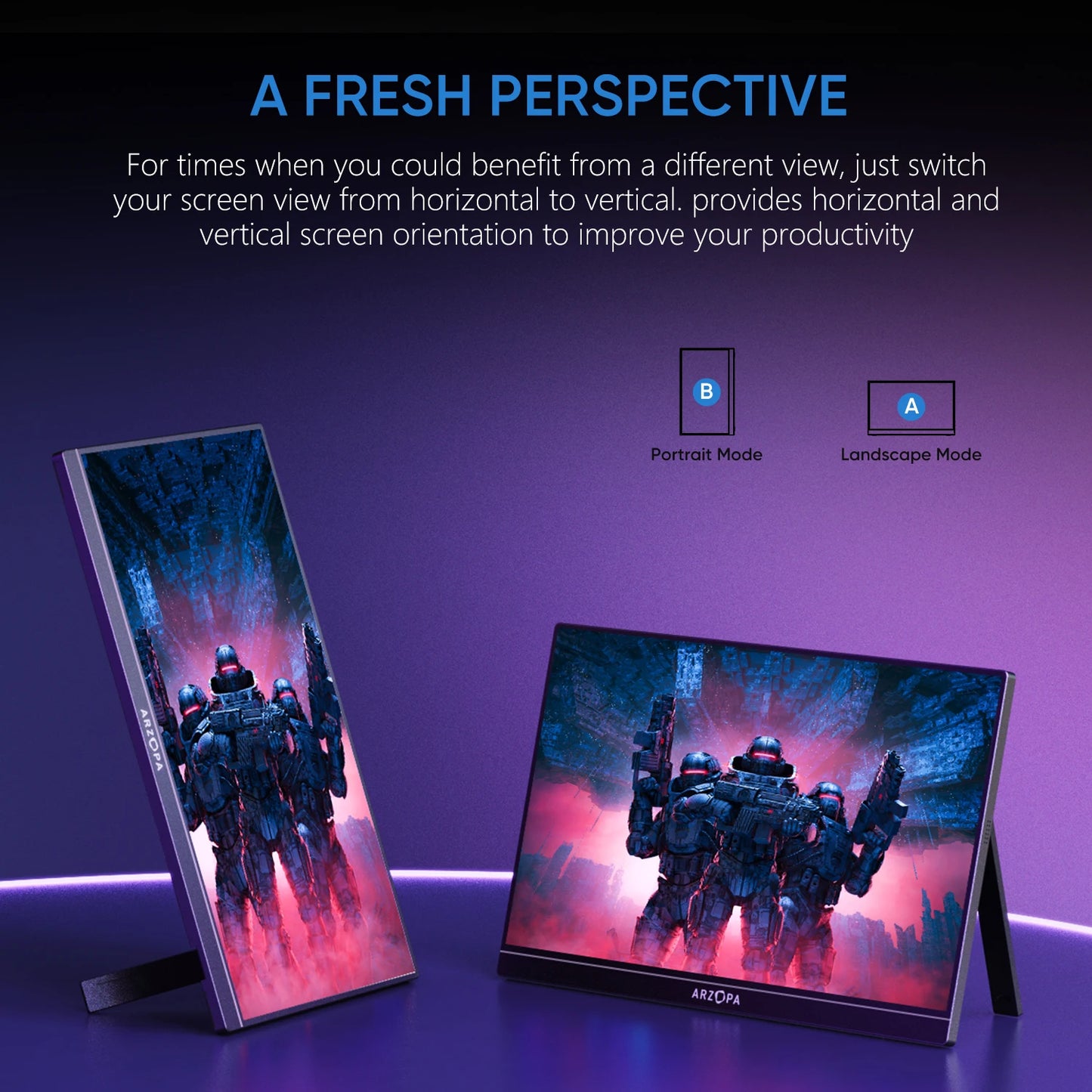ARZOPA 16.1" Portable Gaming Monitor 144hz 100%sRGB