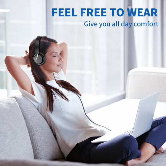 AWATRUE EH11 Wireless Bluetooth Headset with AI Noise Cancelling Mic