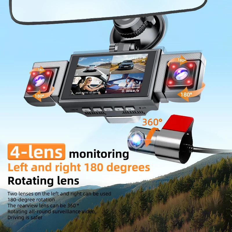 MUÜBAER 4K 360° 4-Channel Dash Cam