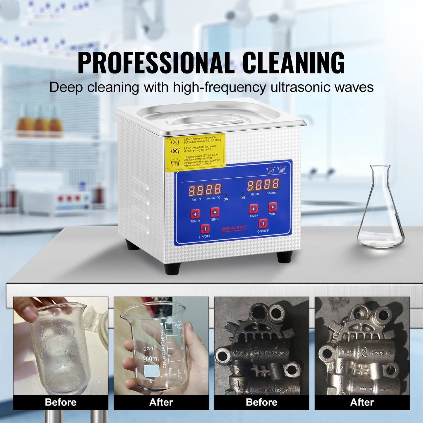 SucceBuy 1.3L Ultrasonic Cleaner Lave-Dishes Portable Washing Machine