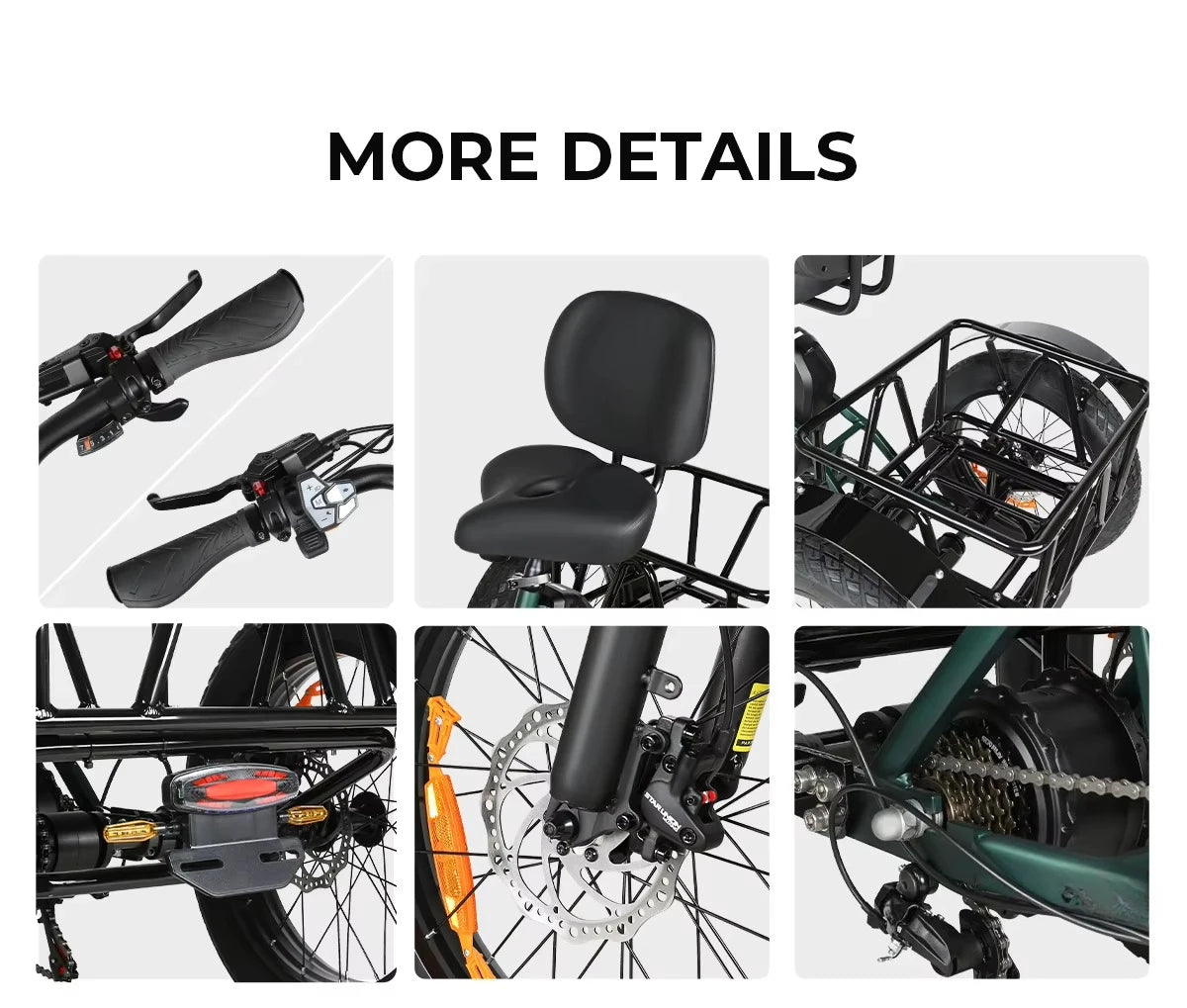 JYF SAMEBIKE 20" Aluminum Alloy Electric Freight Tricycle