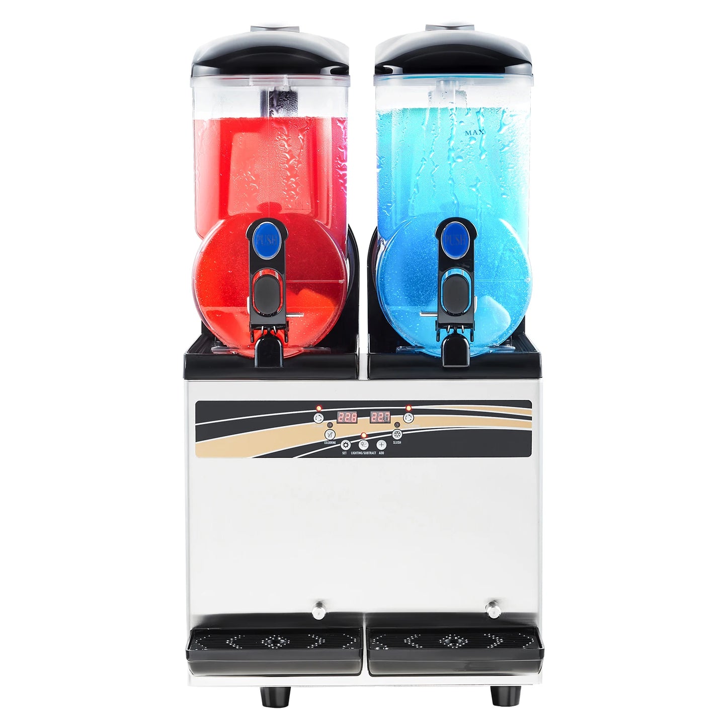 SucceBuy Commercial Frozen Drink Maker 15Lx2 Double Tank Slushy Machine
