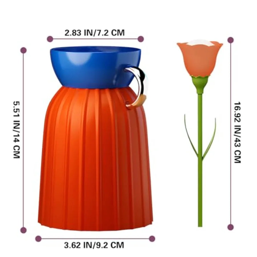 Flower Lamp with Vase, LED Desk Lamp with Flexible Gooseneck