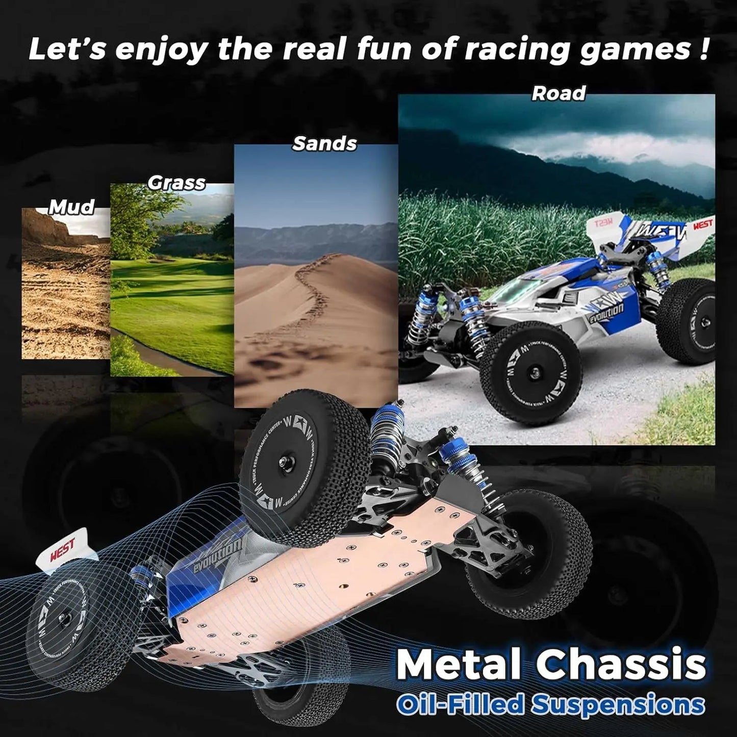 WLtoys144011 1/14 4WD RC Cars for Adults , Max 43 Mph Off-Road