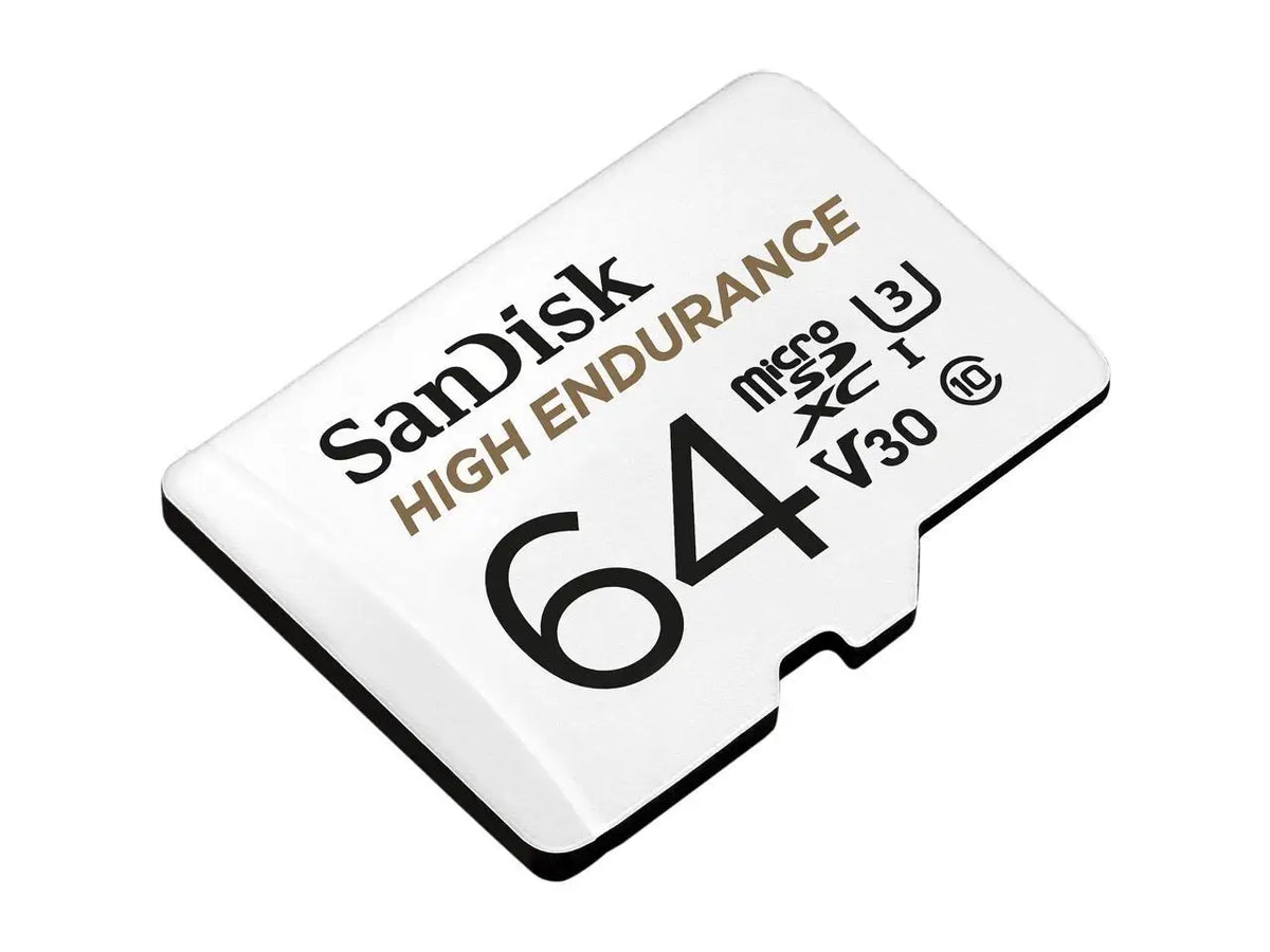 SanDisk 64GB High Endurance MicroSDHC C10, U3, V30, 4k UHD Memory Card