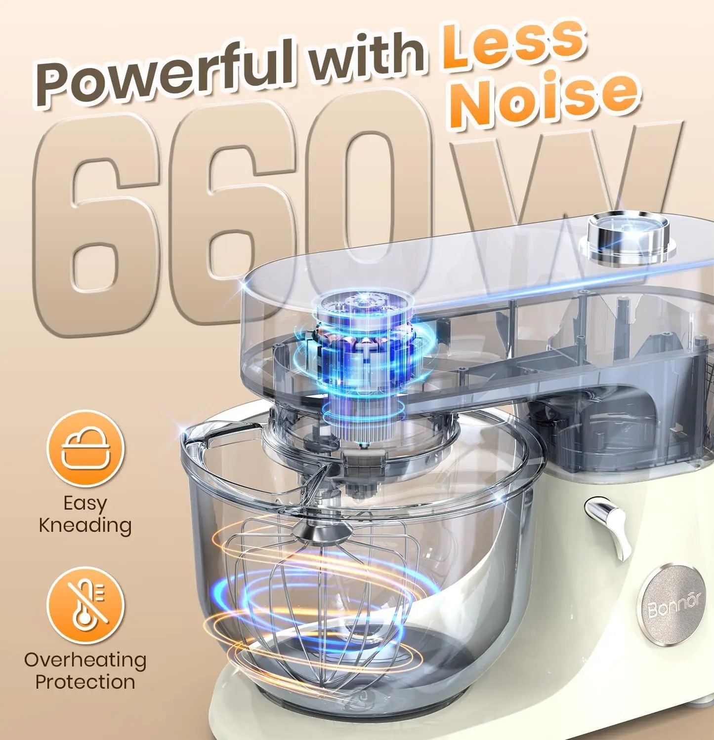 BONNOR Stand Mixer, 6QT Electric Kitchen Mixer
