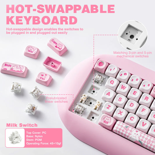 YUNZII C68 Hi-Fi Wireless Gaming Keyboard
