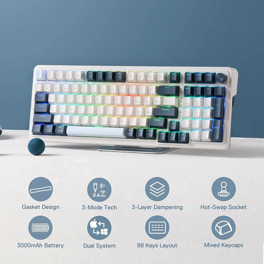 Redragon K686 PRO 98 Keys 3-Mode Wireless  Gaming Keyboard