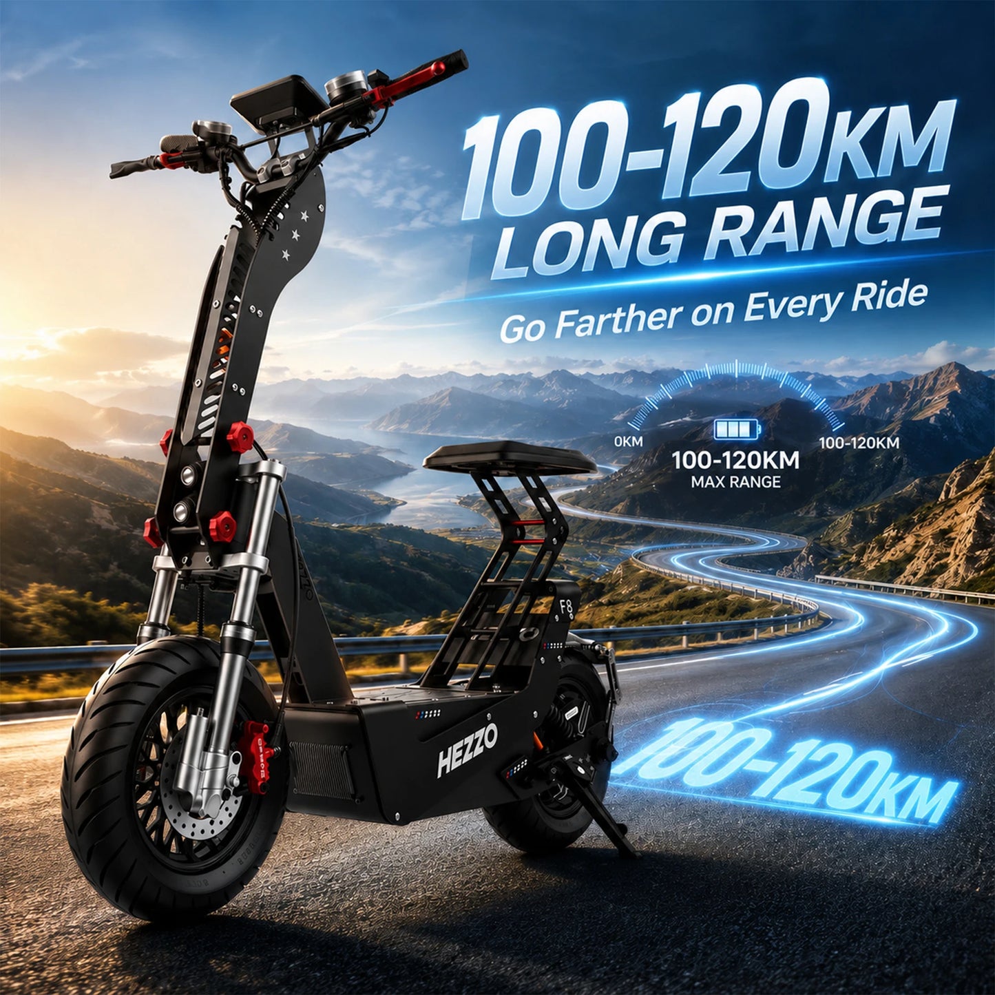 HEZZO F8 16" Escooter 10000W 72V Electric Scooter