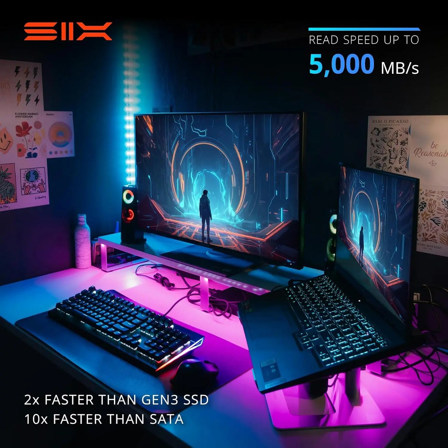 SIX M.2 NVMe SSD 512GB PCIe 4.0 Read 5000MB/s