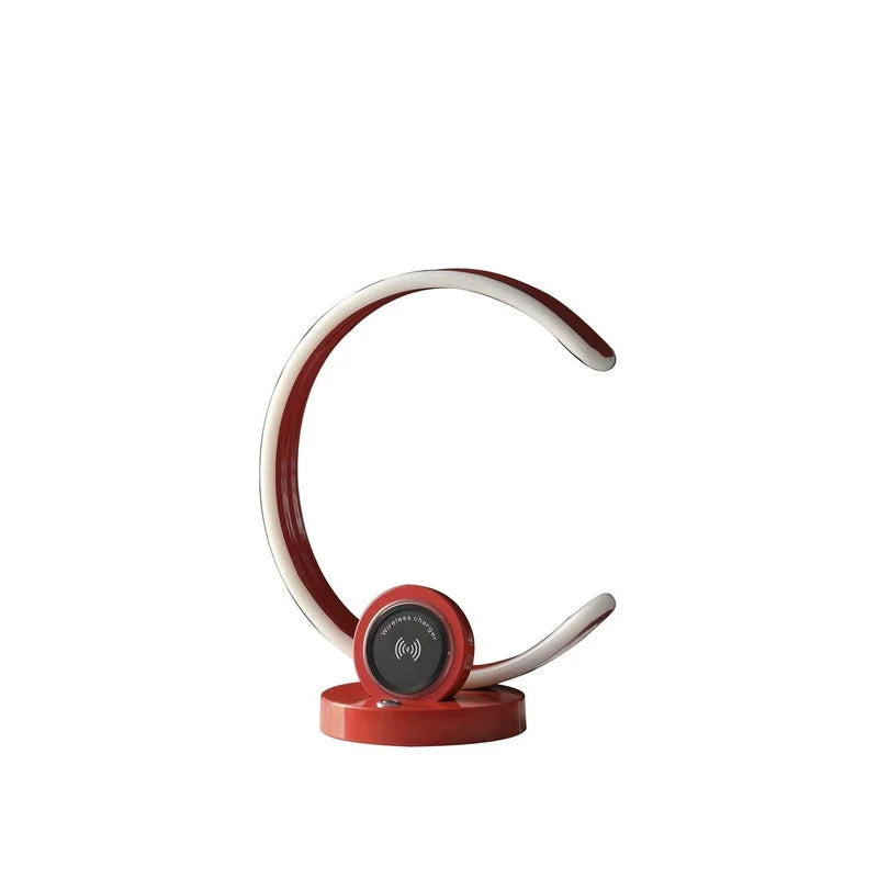 Red Modern C-Shape LED Table Lamp