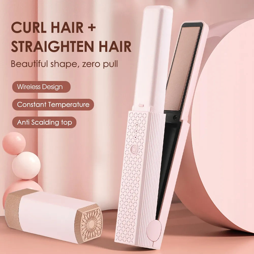 3 Gears Mini Cordless Hair Straightener Dual-purpose