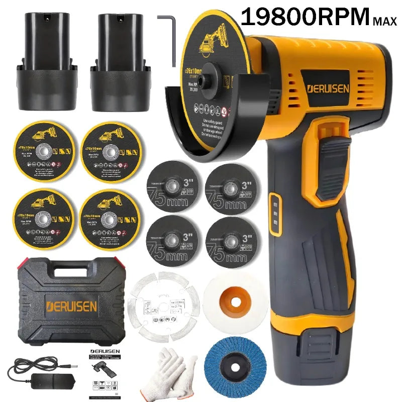 DERUISEN 19800 RPM Mini Wireless Angle Grinder
