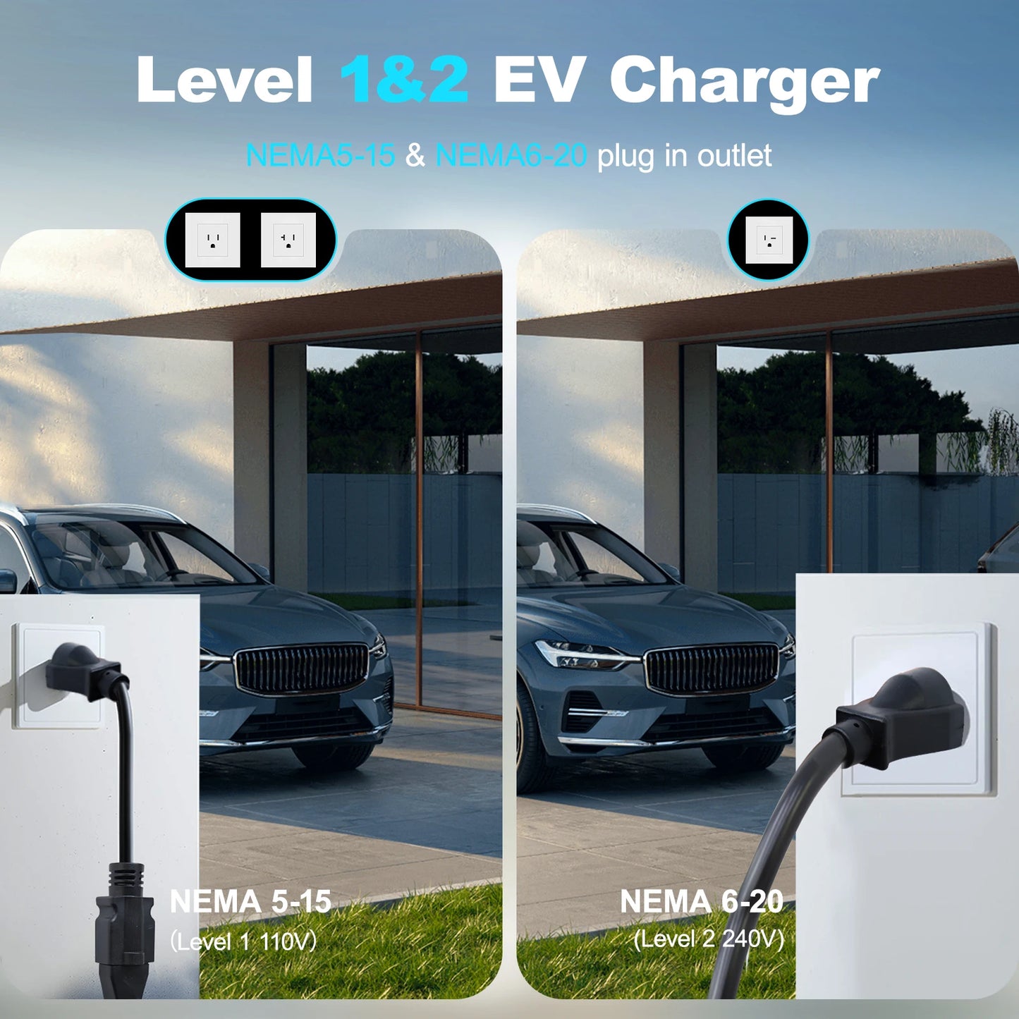 VDL Level 1&2 EV Charger, 3.5KW 16Amp Home EV Car Charging Station