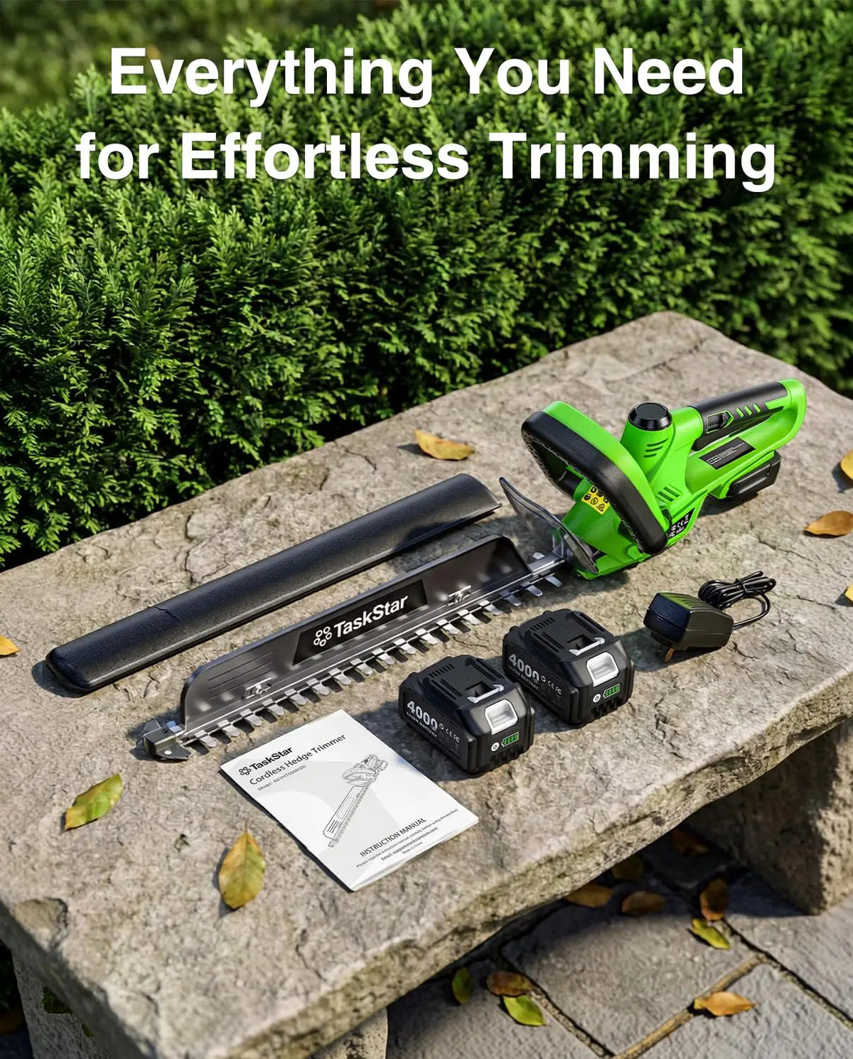 TaskStar Electric Hedge Trimmer 22" Rotatable Handle Bush Trimmer
