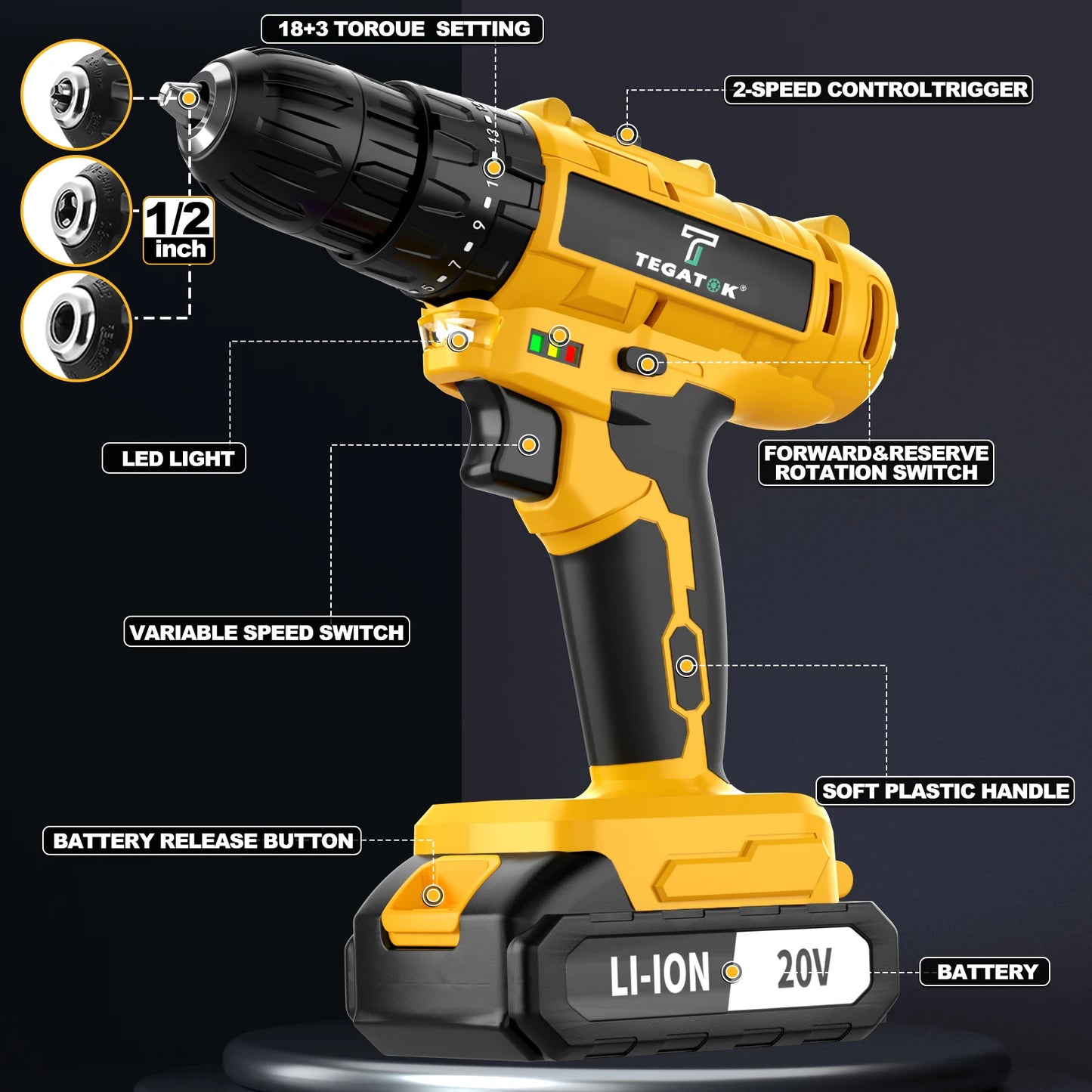 TEGATOK 45N.M Electric Screwdriver