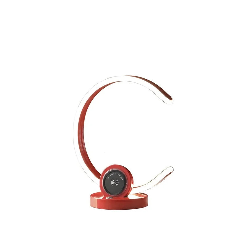 Red Modern C-Shape LED Table Lamp