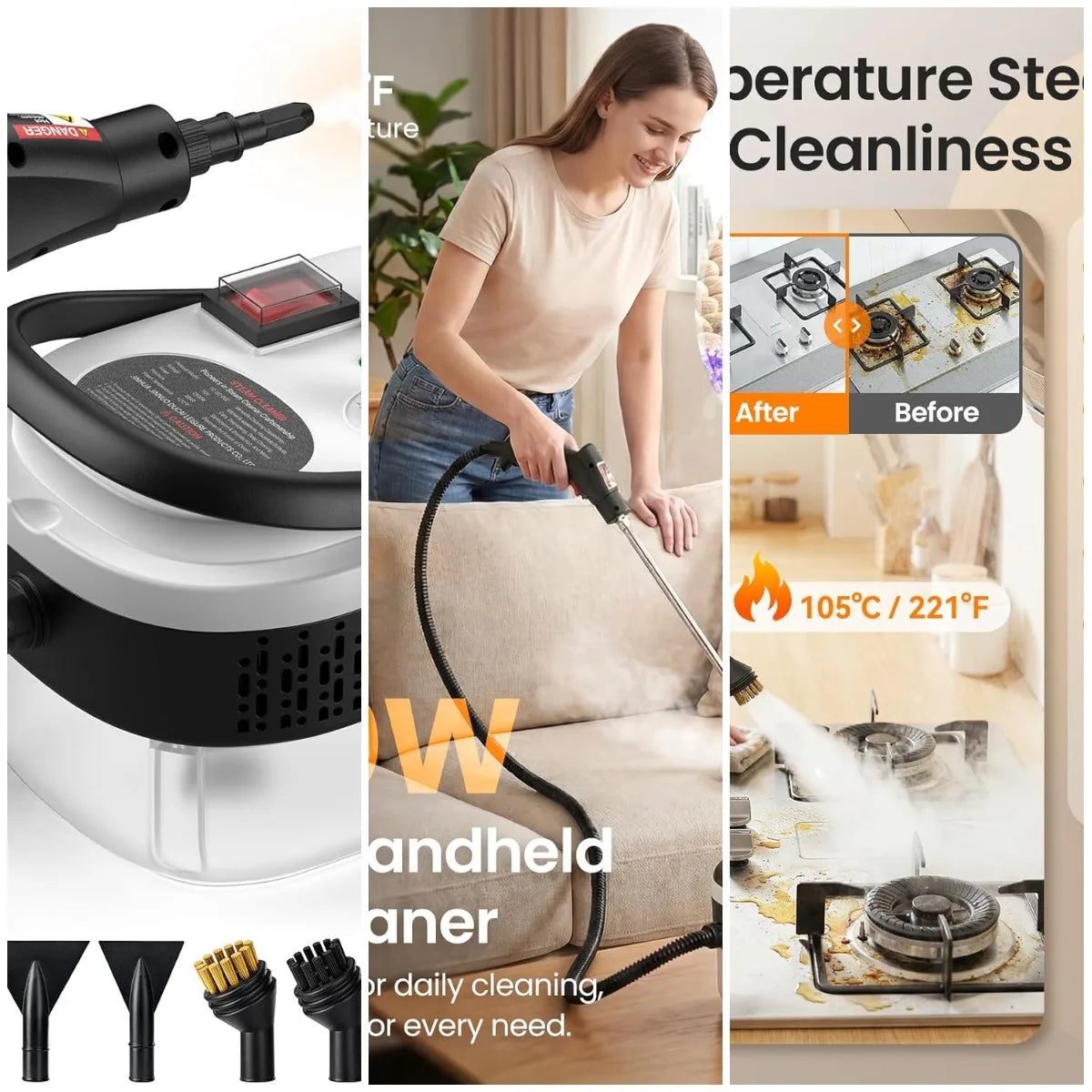 2500W Handheld Steam Cleaner for Home