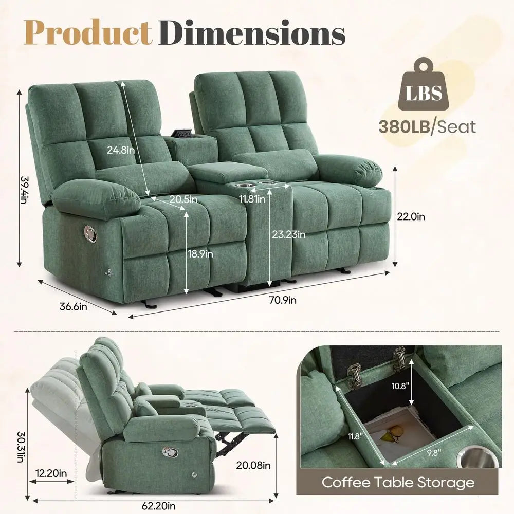 Leather Living Room Furniture Set Reclining Sofa Set Loveseat