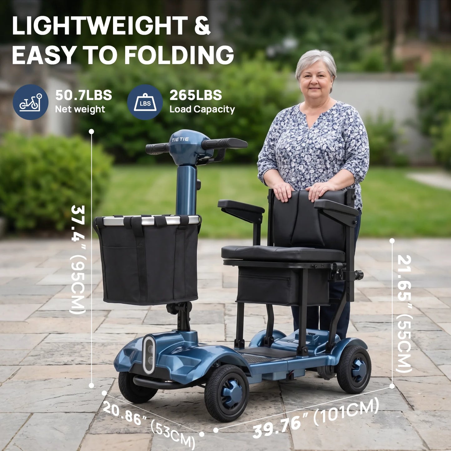 TIETIE Portable 4-Wheel Electric Mobility Scooter