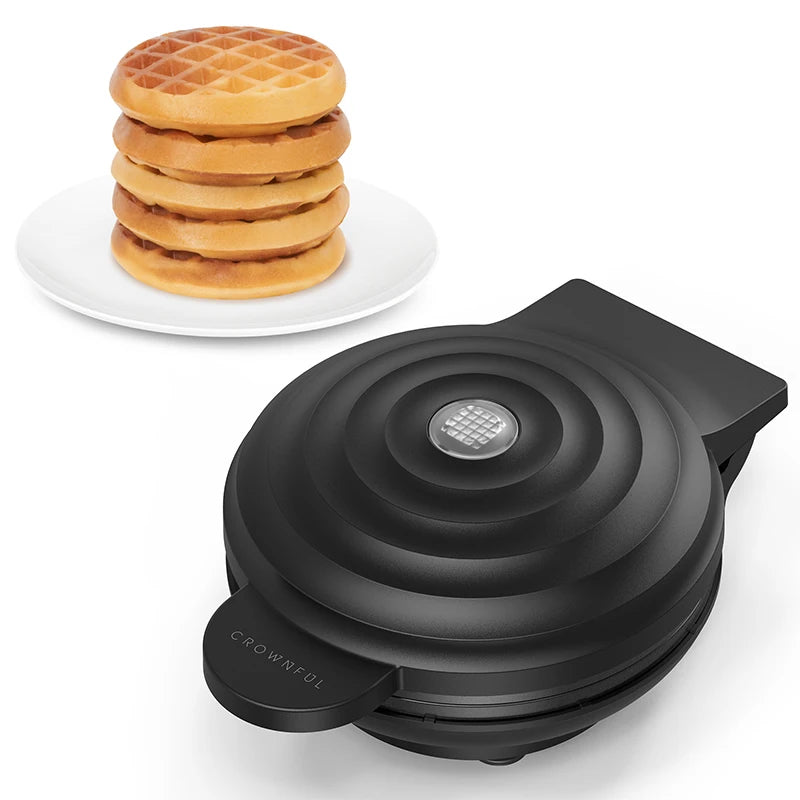 Crownful 350W Mini Waffle Maker Electric Breakfast Maker Multi Functional